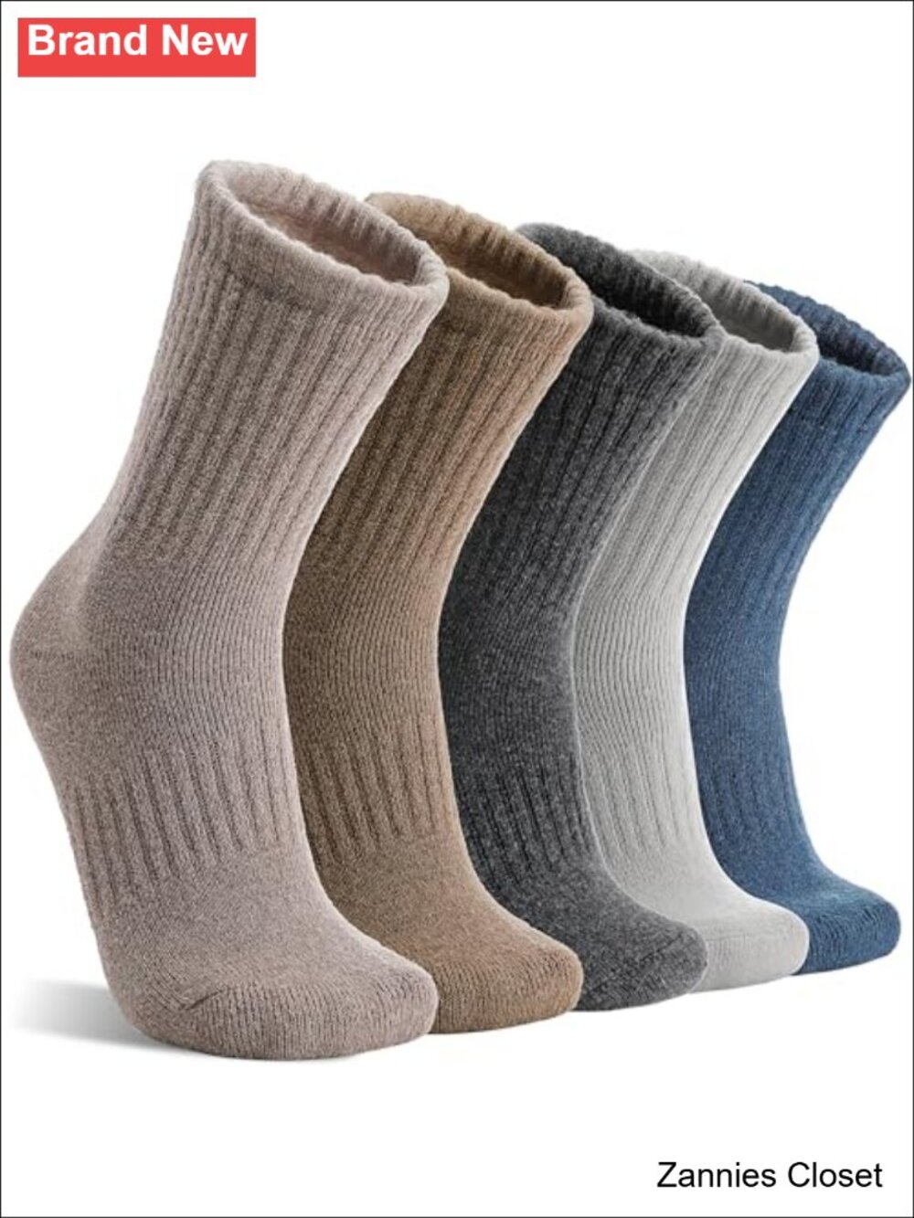 ✨ MOGGEI Wool Socks 5 Pairs Women's Merino Hiking Thermal Crew Boot
